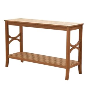 Cambridge Casual Indonesian Chester Patio Console Table, Natural Teak