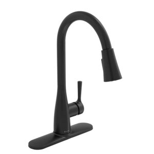 sadira single-handle pull-down sprayer kitchen faucet in matte black