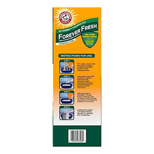 Arm & Hammer Forever Fresh Clumping Cat Litter Cedarwood, MultiCat 18lb, Pet Friendly with Essential Oils, (Pack of 1)