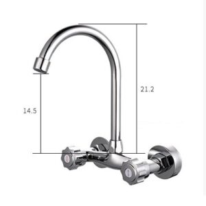 Mixer Tap Double Hole Lead-free Kitchen Sink Faucet Bathroom Waterfall Double Lever Bath Filler Mixer Chrome Tub Tap Ceramics Valve Nozzle