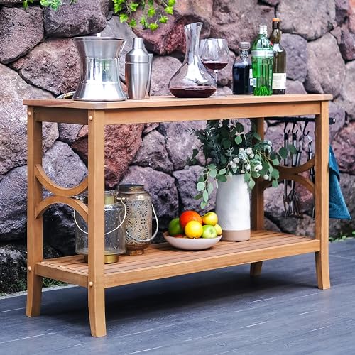 Cambridge Casual Indonesian Chester Patio Console Table, Natural Teak