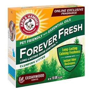 Arm & Hammer Forever Fresh Clumping Cat Litter Cedarwood, MultiCat 18lb, Pet Friendly with Essential Oils, (Pack of 1)