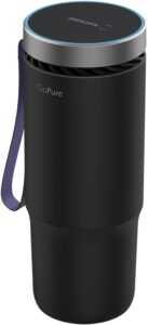 philips gopure gp5611 small portable hepa air purifier with led uvc purification, for car, truck, rv/camper, reducing allergens, bad smells, smoke, pet odors, bacteria, viruses,black