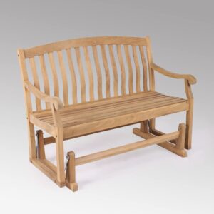 Cambridge Casual Superior Indonesian Arie Outdoor Glider Bench, OneSize, Natural Teak