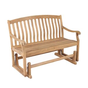 Cambridge Casual Superior Indonesian Arie Outdoor Glider Bench, OneSize, Natural Teak