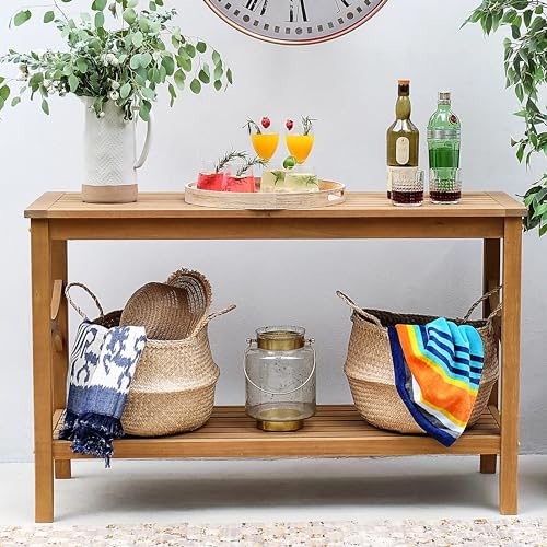 Cambridge Casual Indonesian Chester Patio Console Table, Natural Teak