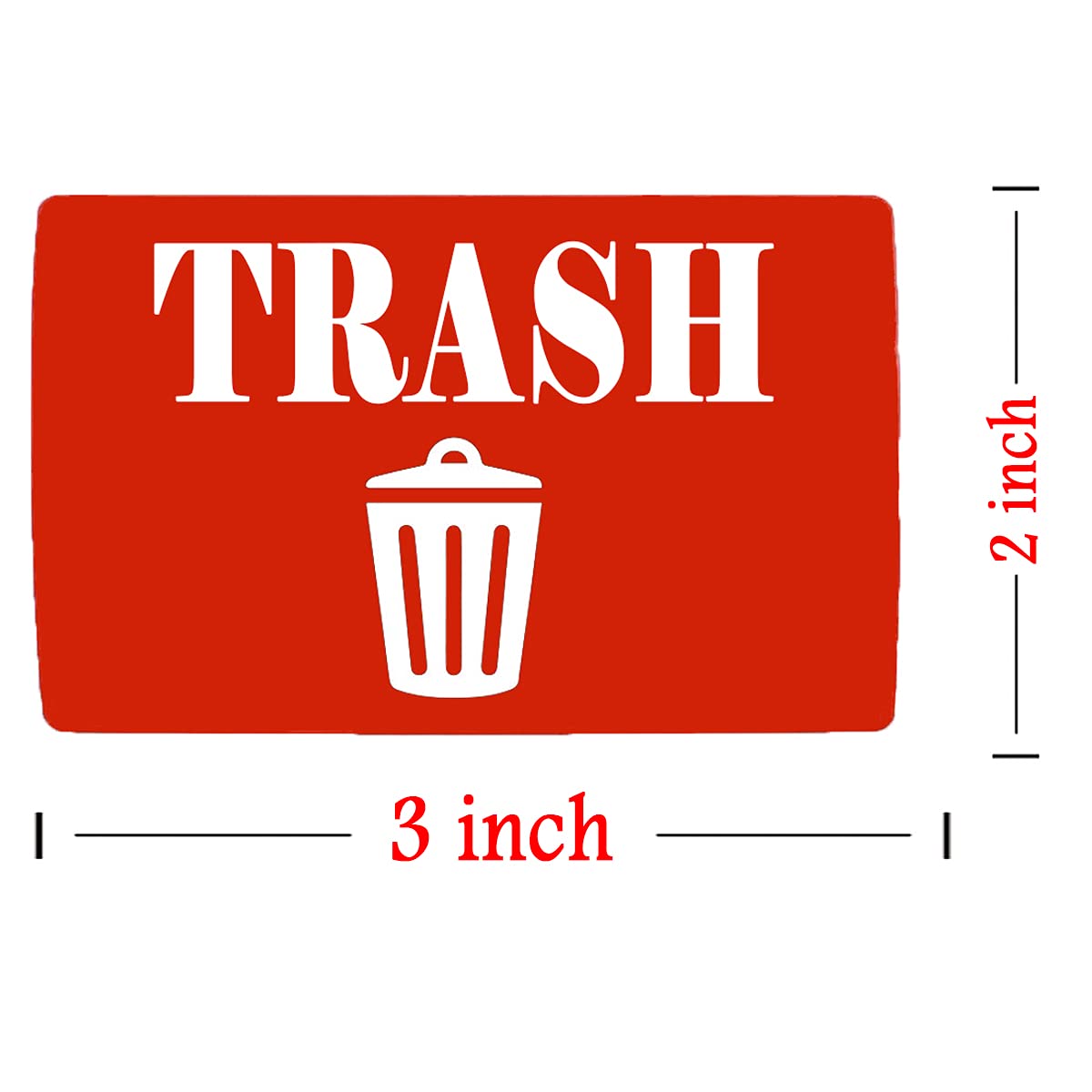 Trash Disposal Labels Self Adhesive Stickers, 2 x 3 Inch Recycle Sticker for Trash Can - Perfect Bin Labels, Ideal Signs for use on Home or Office Refuse Bins (256 Labels)