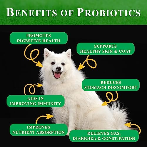 Deluxe Naturals Probiotics for Dogs | All-Natural Dog Probiotic Supplement with Enzymes, Prebiotics, Pumpkin | Promote Digestive Health, Improve Allergy & Immunity, 90 Count (Pack of 1)