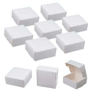 sdootjewelry small gift boxes, 1.57’’ × 1.57’’ × 0.98’’ kraft gift boxes bulk, 100 pack ring boxes bulk, small cardboard boxes for jewelry packaging, white