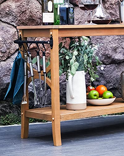 Cambridge Casual Indonesian Chester Patio Console Table, Natural Teak