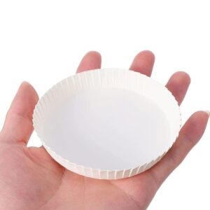 KISSHAKE 100 PCS Disposable Paper Cup Cover Hot Cup Lid Recycled Drinking Lid Coffee Cup Cover for Cafe Hotel KTV Bars, Paper Covers for Glassware, 3.35 Inches Diameter White Paper Cup Lids