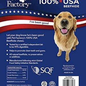 Pet Factory 100% Made in USA Beefhide 4" Knotted Bones Dog Chew Treats - Natural Flavor, 24 Count/1 Pack