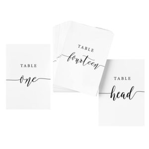 Crisky Table Number Cards 1-30 for Wedding, Anniversary, Birthday, Bridal Shower Party. Black Double-Sided Design 4 x 6 Inch Number One - Thirty & Head Table.