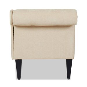 Jennifer Taylor Home Harrison Tufted Roll Arm Lorilee Lounge, Beige Chenille