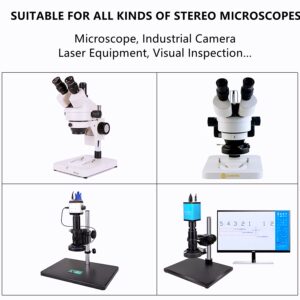 Microscope 144 Led Ring Light Adjustable Illuminator,Microscope Light Source for Lab Stereo Microscope,with Industry Power Adapter for Eg-sm Eyepiece Eyeshields Or Eye-Guards (Black)