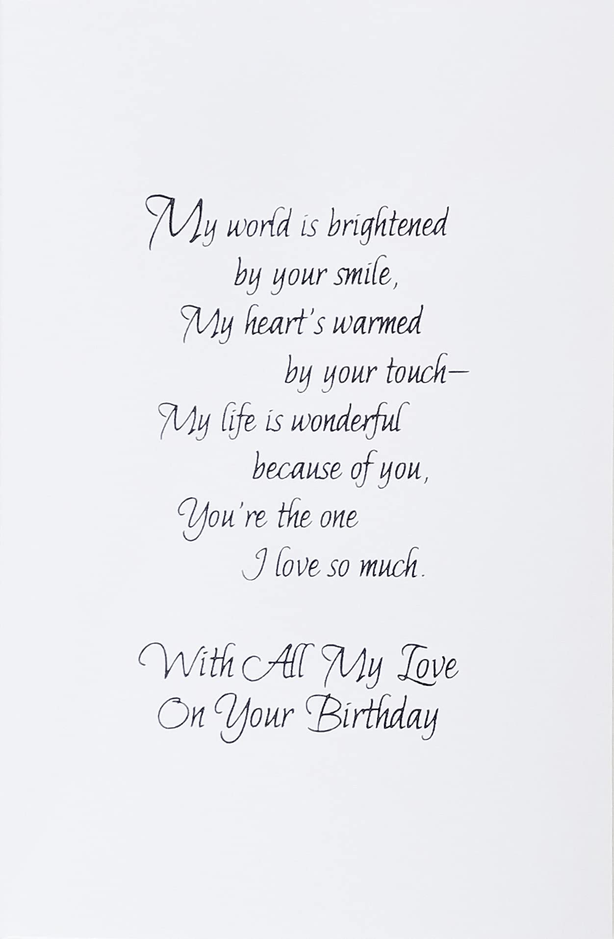 For My Wife With All My Love On Your Birthday Greeting Card From Husband - My World Is Brightened By Your Smile (Black African American)