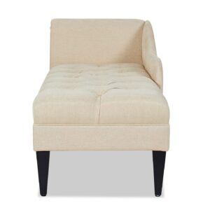 Jennifer Taylor Home Harrison Tufted Roll Arm Lorilee Lounge, Beige Chenille