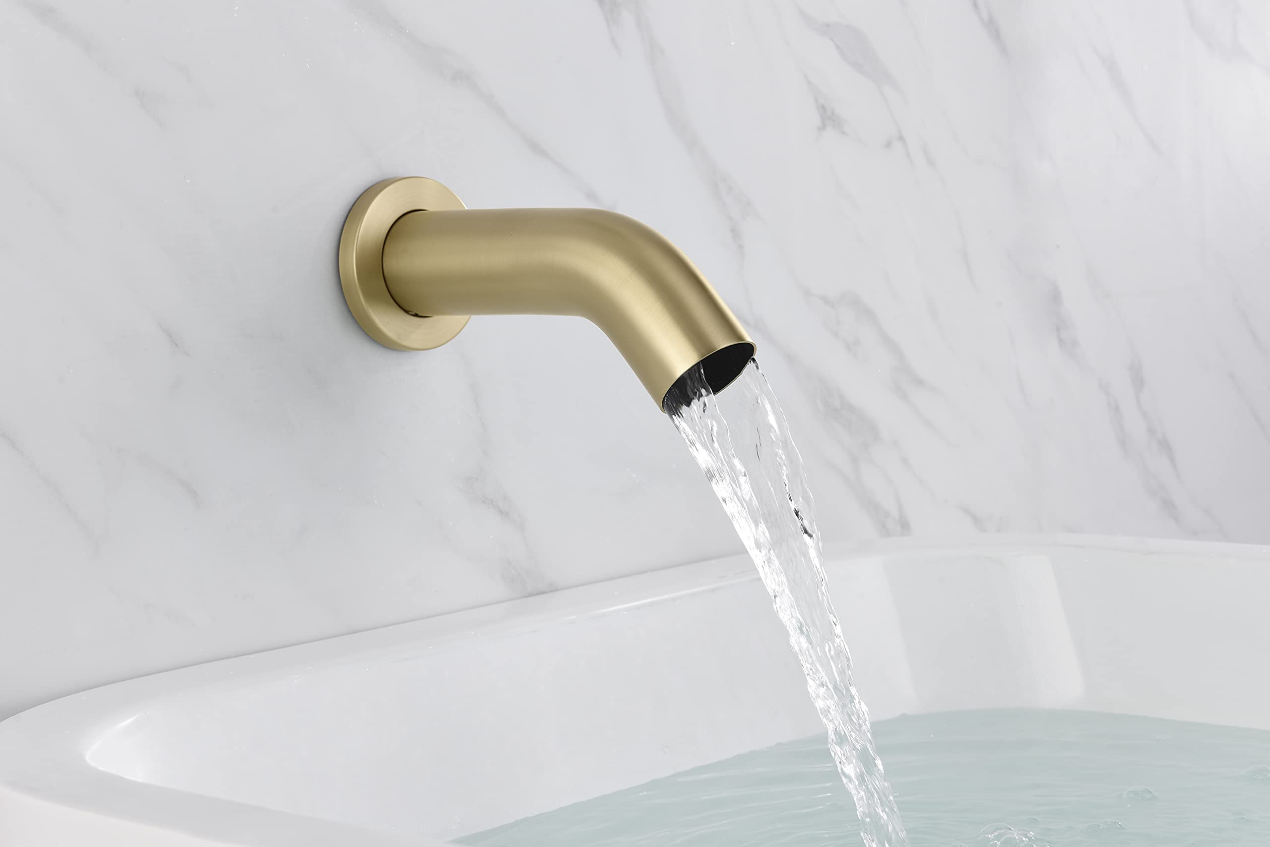 SUMERAIN Shower System with Tub Spout and Handheld Shower, Brass Rain Shower Tub Set with 8 Inches Shower Head and Rough in Valve Brushed Gold