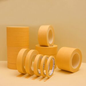 PETDCHEB 6 Rolls Fine Line Tape Painters Tape 1/16, 1/8, 1/5, 2/5, 1/2, 3/4 Inch x 55 Yard Fineline Masking Tape Painter Tape Adhesive Automotive for DIY Car Auto Paint (Yellow)