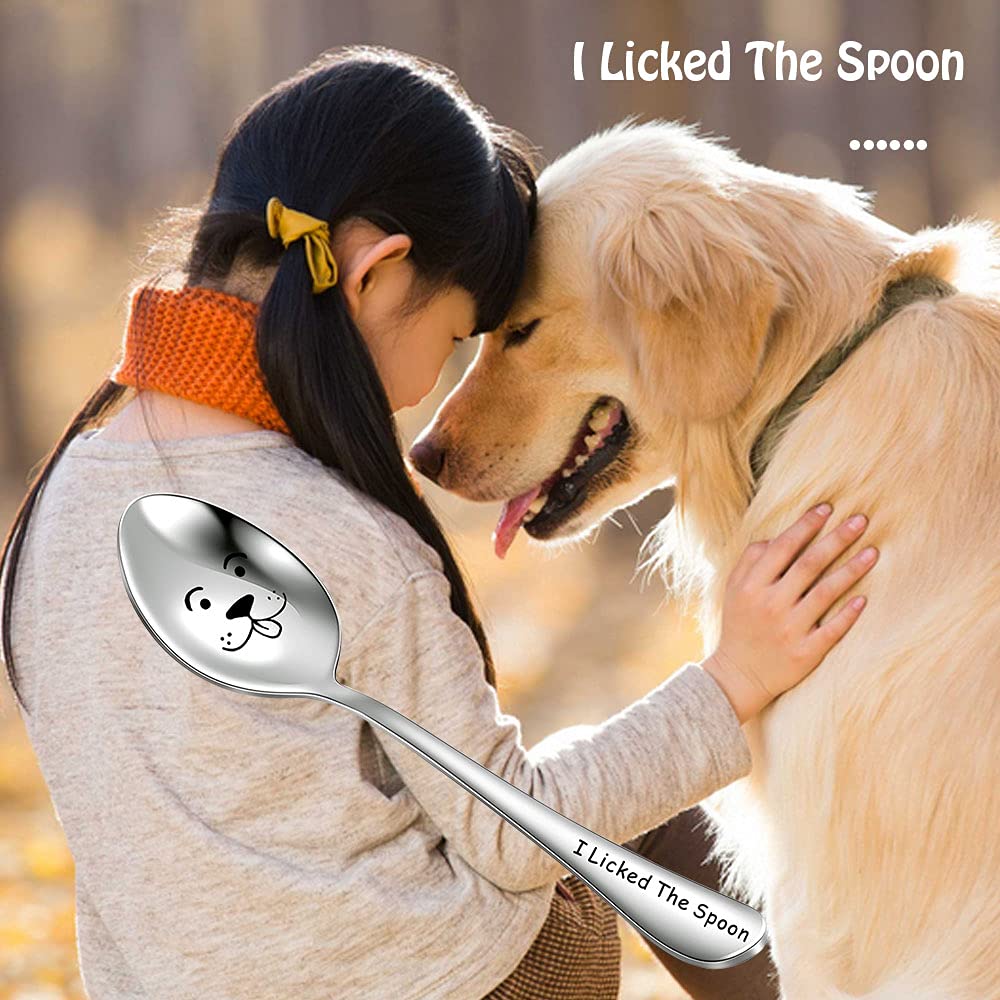 Dog Lover Gifts Engraved Spoon Gift I Licked The Spoon Coffee Spoon Gift Stainless Steel (Licked The Spoon)