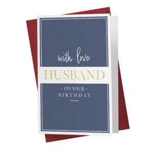 Sweet Birthday Card for Husband, Large 5.5 x 8.5 Romantic Birthday Card for Him, Husband Birthday Card, Happy Birthday Card for Husband from Wife, Karto with Love Husband