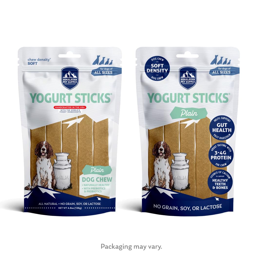 Yogurt Sticks | Prebiotic & Probiotics | Protein Rich - Lactose Free - Gluten Free - Corn Free - Grain Free | USA Made | for All Breeds | 5 pieces of Droolicious Yogurt Sticks | Yogurt Flavor