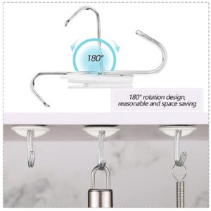 24 Pieces White Adhesive Hooks Hanging Wall Hooks Round Plastic Hooks Ceiling Utility Hooks Seamless Self Sticky Hook Stainless Hooks Hangers Waterproof Oil Proof for Kitchen Office (Ideal Style)