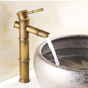 Antique Bathroom Sink Faucet Single Handle One Hole Mixer Tap Bath Lavatory Basin Brass Faucets