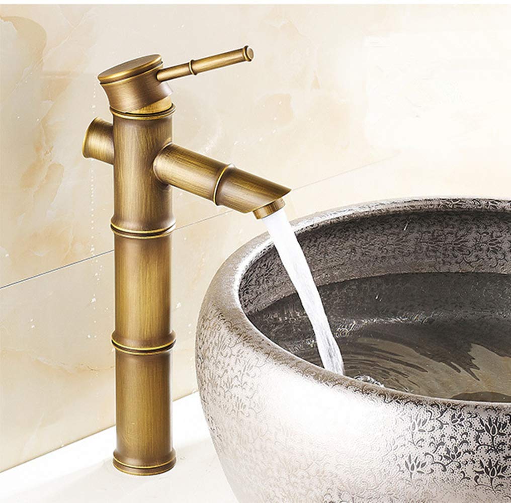 Antique Bathroom Sink Faucet Single Handle One Hole Mixer Tap Bath Lavatory Basin Brass Faucets