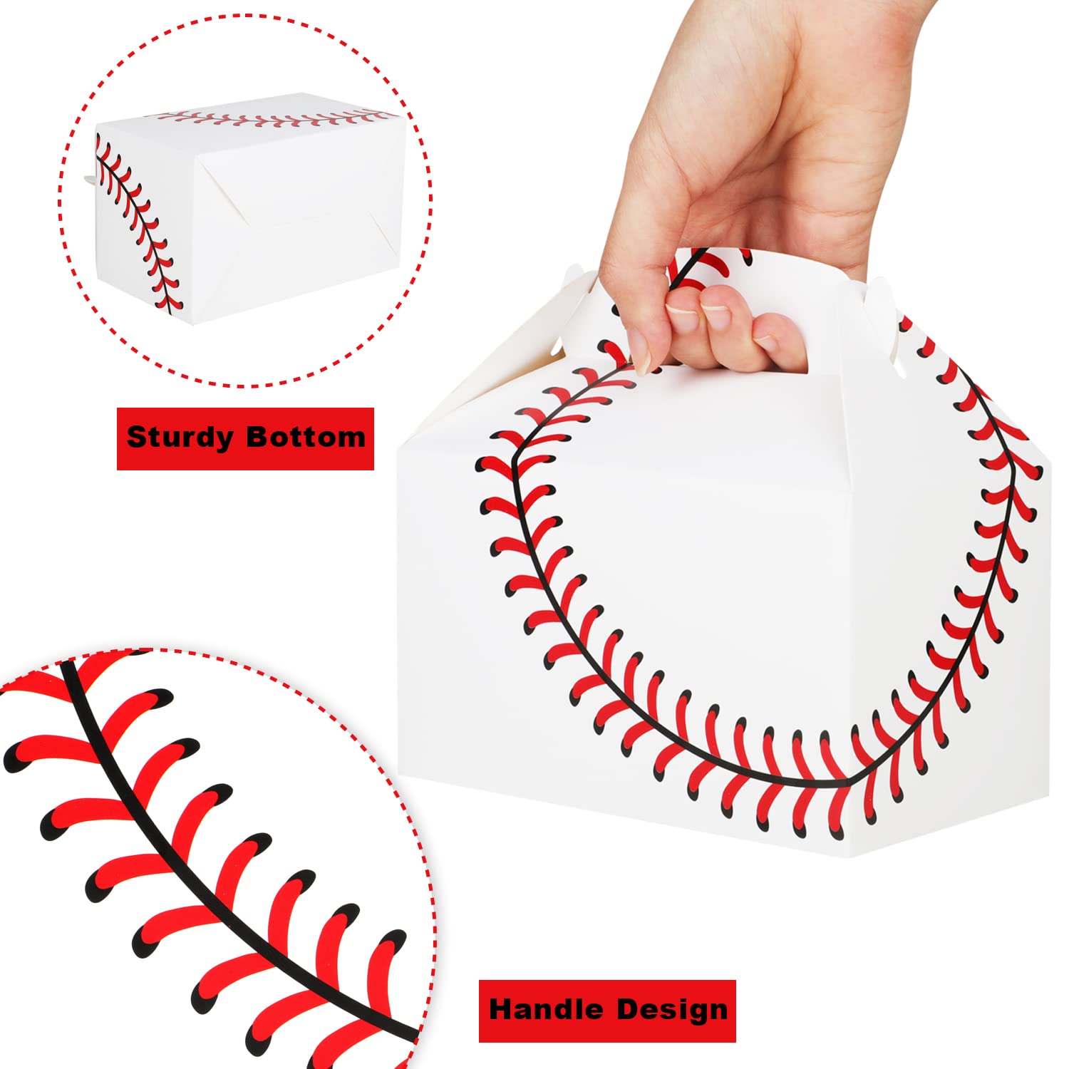 Baseball Party Favor Treat Boxes 24 PCS Baseball Sports Theme Party Gift Box Candy Snack Goodie Bags Cardboard Boxes for Kids Adults Baby Shower Birthday Party Decoration Baseball Party Supplies