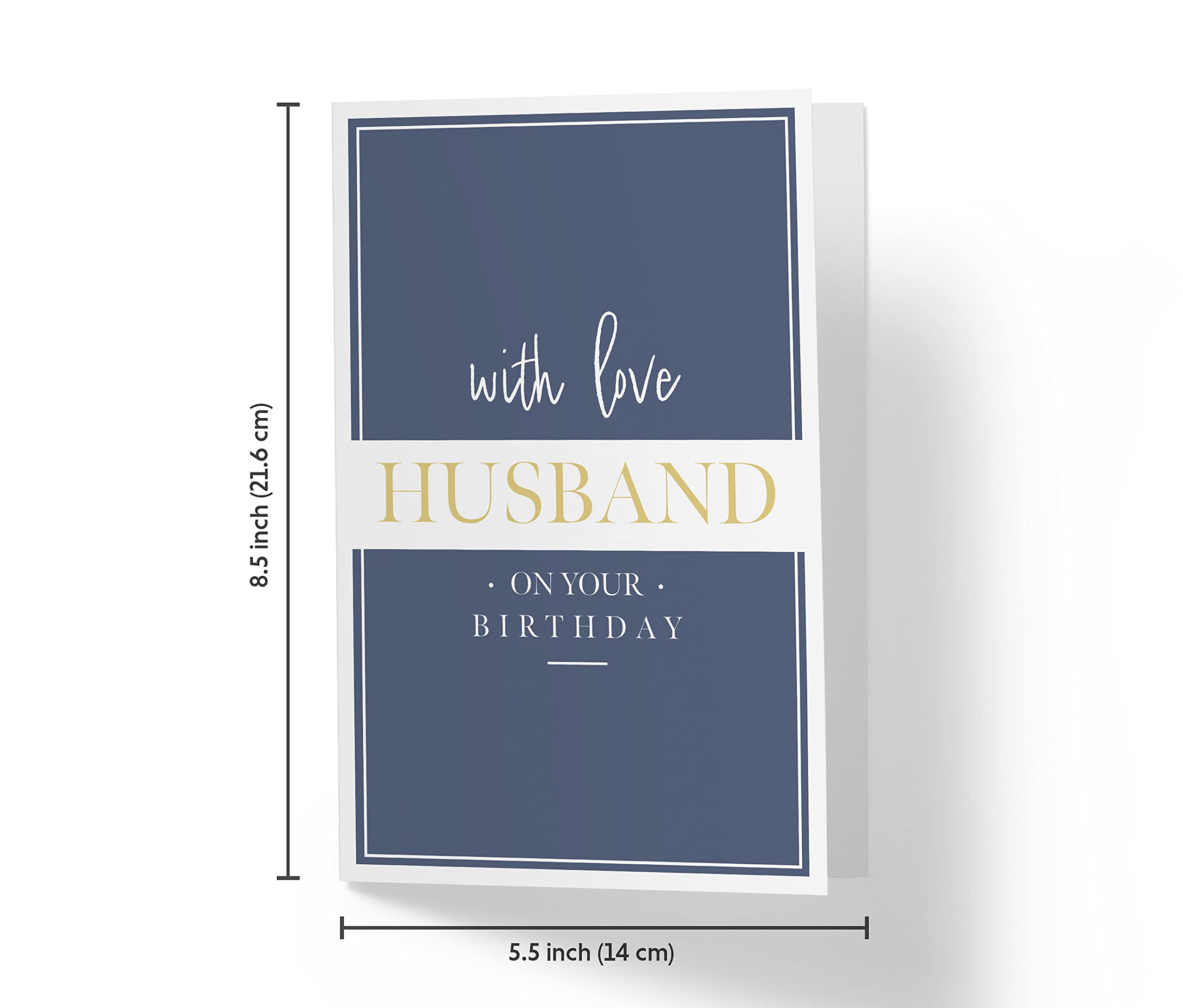 Sweet Birthday Card for Husband, Large 5.5 x 8.5 Romantic Birthday Card for Him, Husband Birthday Card, Happy Birthday Card for Husband from Wife, Karto with Love Husband