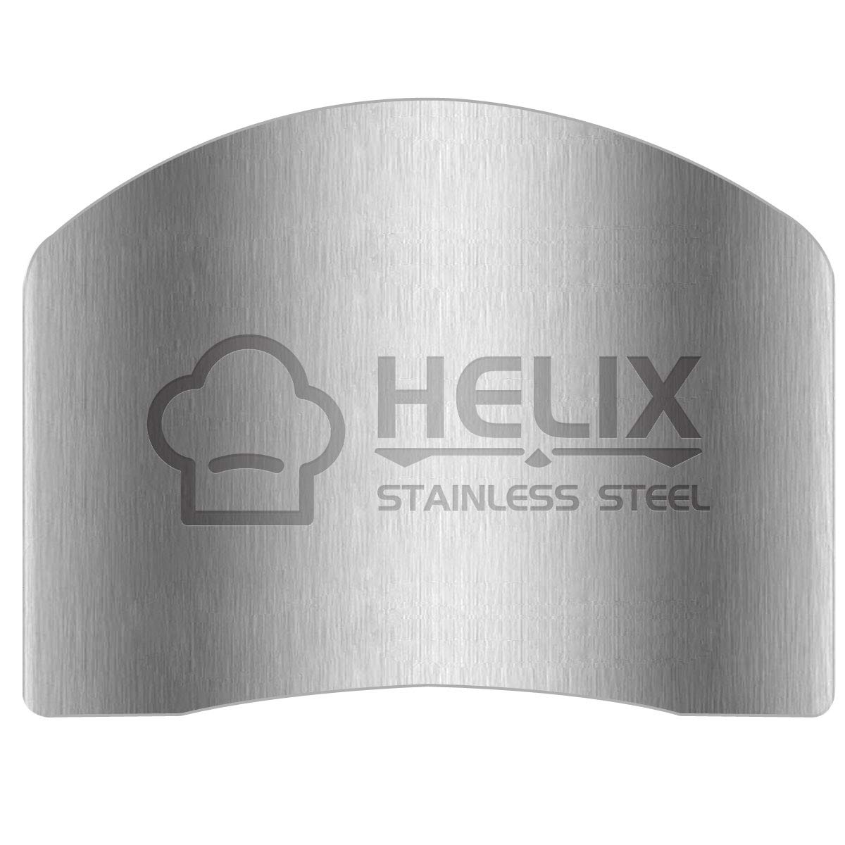 SLXDEX 2 Pcs Finger Guard for Cutting aid, Kitchen Tool, Stainless Steel Knife Protector, Adjustable Hand Protect Fingers, Avoid Hurting, Slicing and Chopping, Silver