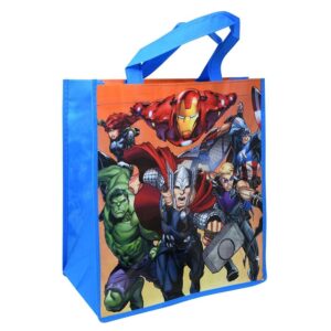 Marvel Avengers Drawstring and Tote Bag Set ~ 5 Pc Bundle with Avengers and Spiderman Travel Bags for Kids and Toddlers, Stickers, and More (Superhero Sling Bag Totes)