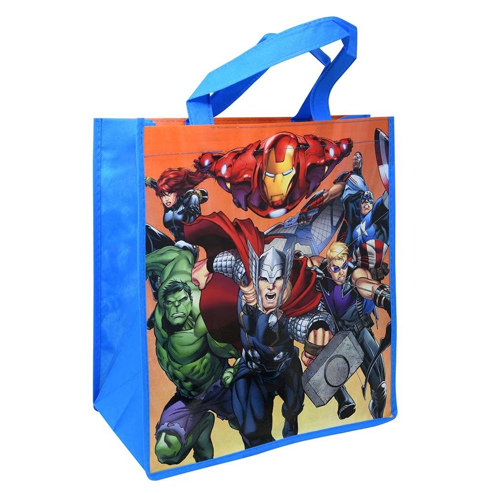 Marvel Avengers Drawstring and Tote Bag Set ~ 5 Pc Bundle with Avengers and Spiderman Travel Bags for Kids and Toddlers, Stickers, and More (Superhero Sling Bag Totes)