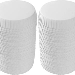 KISSHAKE 100 PCS Disposable Paper Cup Cover Hot Cup Lid Recycled Drinking Lid Coffee Cup Cover for Cafe Hotel KTV Bars, Paper Covers for Glassware, 3.35 Inches Diameter White Paper Cup Lids