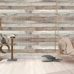 Qianglive Vintage Wood Wallpaper Rustic Wood Wallpaper Stick and Peel Self Adhesive Distressed Wood Look Wallpaper Vinyl Shelf Home Wood Panel Wall Paper Covering Film 17.3"× 120"