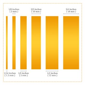 PETDCHEB 6 Rolls Fine Line Tape Painters Tape 1/16, 1/8, 1/5, 2/5, 1/2, 3/4 Inch x 55 Yard Fineline Masking Tape Painter Tape Adhesive Automotive for DIY Car Auto Paint (Yellow)