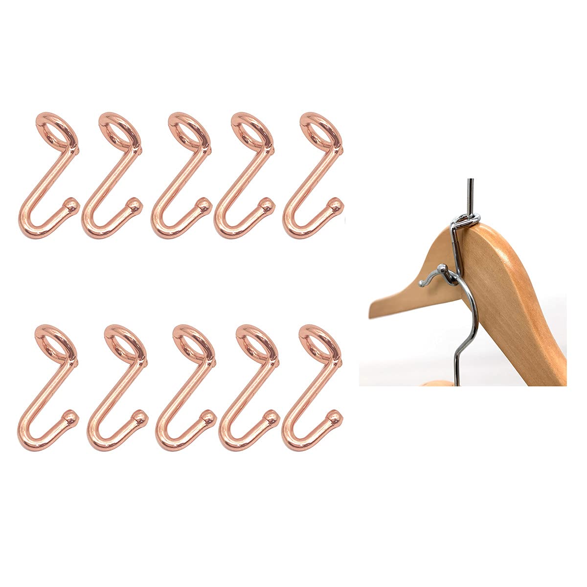 Koobay Clothes Hanger 36Pcs Connector Hooks Stable Hanger Rose Gold Metal Outfit Hangers Extender Clips Mini Cascading Hanger Hooks