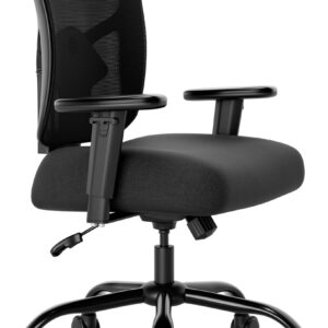 POWERSTONE Big and Tall Office Chair 400lbs, Office Chair for Heavy People with Thickened and Widened Soft Seat Ergonomic Mesh Heavy Duty Office Chair with Adjustable Lumbar Support and Armrest