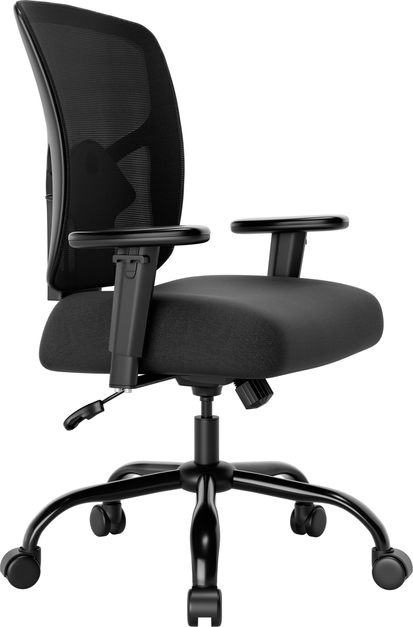 POWERSTONE Big and Tall Office Chair 400lbs, Office Chair for Heavy People with Thickened and Widened Soft Seat Ergonomic Mesh Heavy Duty Office Chair with Adjustable Lumbar Support and Armrest