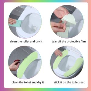 8 Pairs Bathroom Warmer Toilet Seat Cover Pads Washable and Reusable Toilet Seat Cushion Pad Toilet Seat Warmer Cover Bathroom Upgraded Warmer Cushion for Winter Bathroom Toilet, 4 Colors