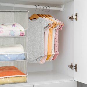 Simple Houseware 3 Shelves Hanging Closet Organizer with Front Stopper, Grey