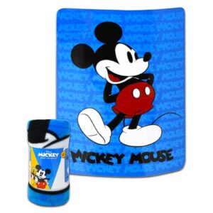 Disney Mickey Mouse Fleece Throw Blanket and Tote Bundle - Mickey Mouse Blanket, Tote, Mickey Stickers, and More | Kids 45x60 Throw Set