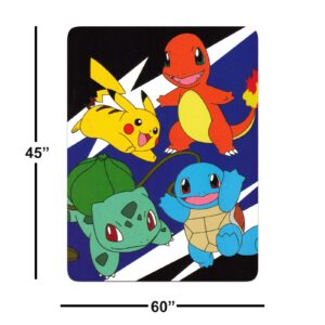 Pokemon Throw Blanket Set - Bundle of 45x60" Pokemon Fleece Blanket, Super Mario Stickers and More | Nintendo Bedding Kit for Kids