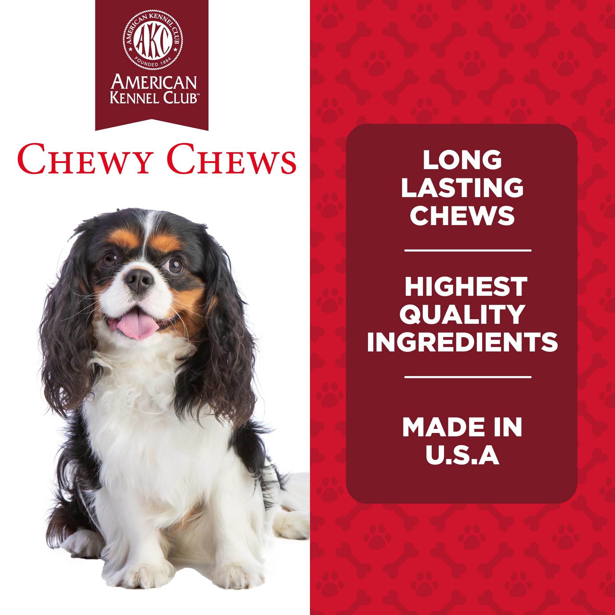 American Kennel Club Chewy Chews Small Breed Long-Lasting Chicken Flavor Dog Chews, Naturally Flavored, Helps Remove Tartar, 10 Count