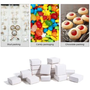 Sdootjewelry Small Gift Boxes, 1.57’’ × 1.57’’ × 0.98’’ Kraft Gift Boxes Bulk, 100 Pack Ring Boxes Bulk, Small Cardboard Boxes for Jewelry Packaging, White