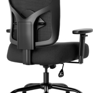 POWERSTONE Big and Tall Office Chair 400lbs, Office Chair for Heavy People with Thickened and Widened Soft Seat Ergonomic Mesh Heavy Duty Office Chair with Adjustable Lumbar Support and Armrest