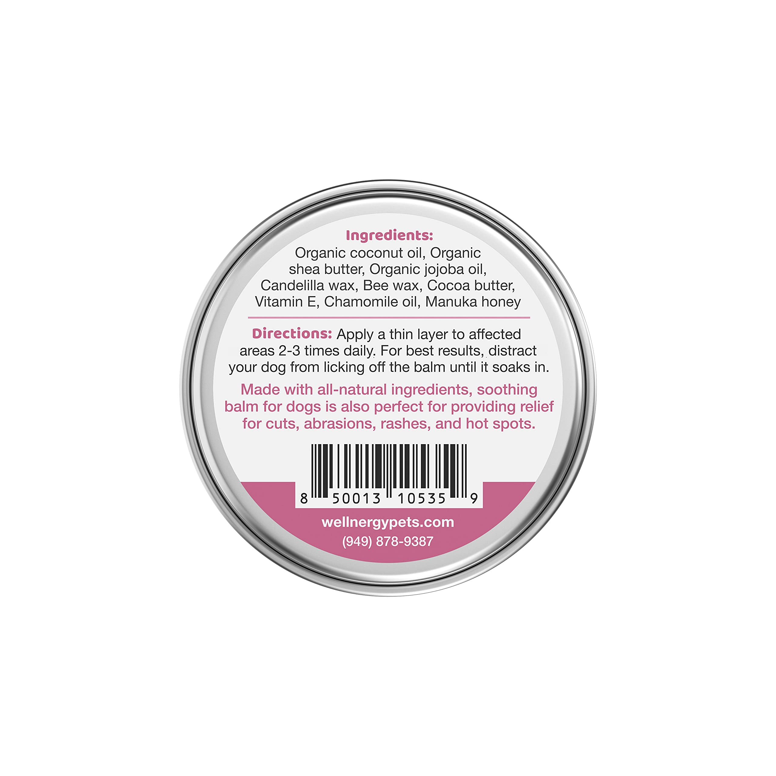 Wellnergy Pets Soothing Balm for Dogs - Natural Paw Protection and Skin Soother for Dry Paw Pads and Noses - Vet Formulated Elbow Butter and Dog Foot Cream - Dog Snout Balm and Dog Feet Moisturizer