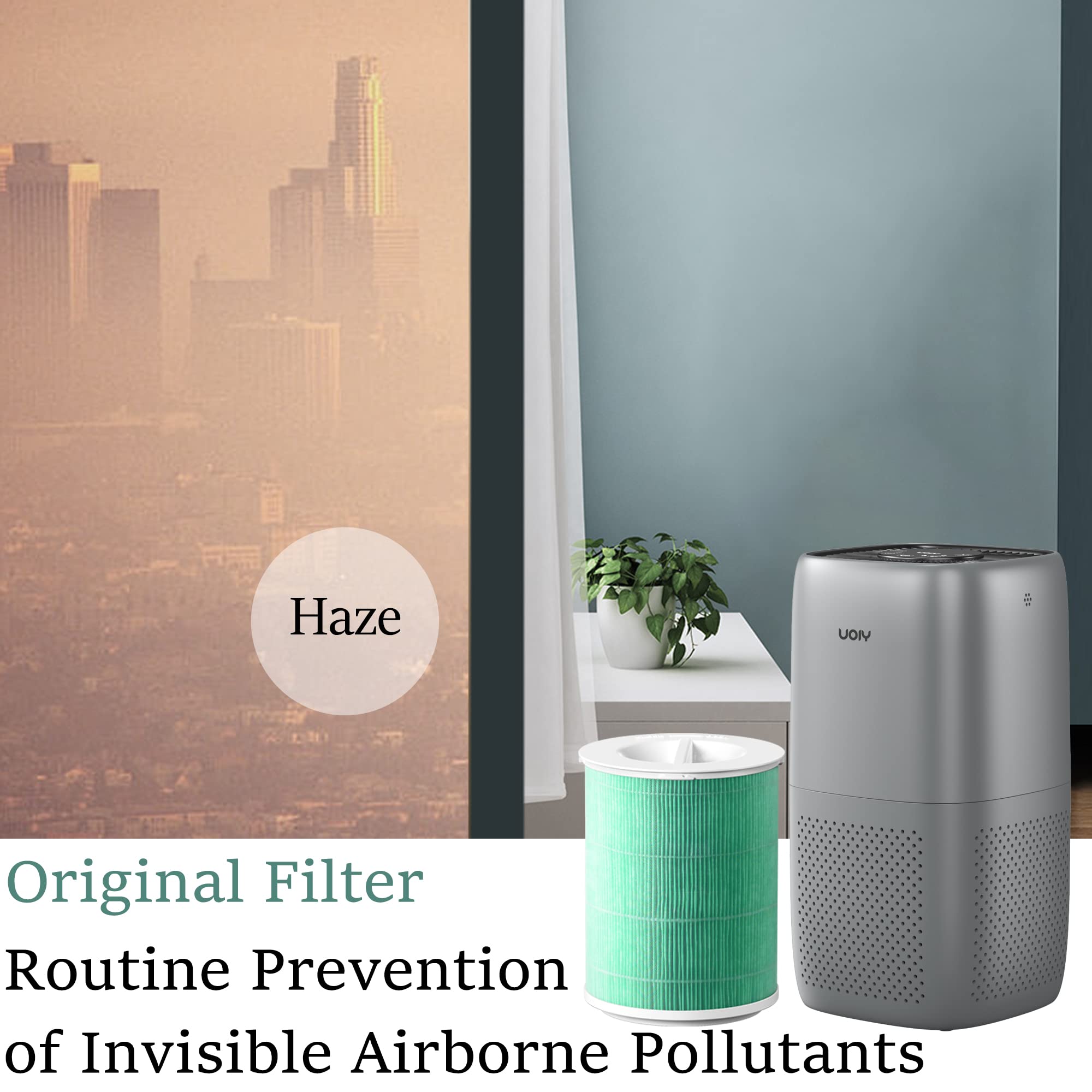 YIOU Air Purifier S1 Original Replacement Filter,3-in-1 True HEPA,High-Efficiency Activated Carbon,(Green)