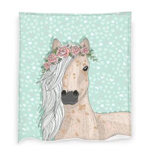 JASMODER Horse with Wreath Throw Blanket for Girls Warm Ultra-Soft Micro Fleece Blanket for Bed Couch Living Room